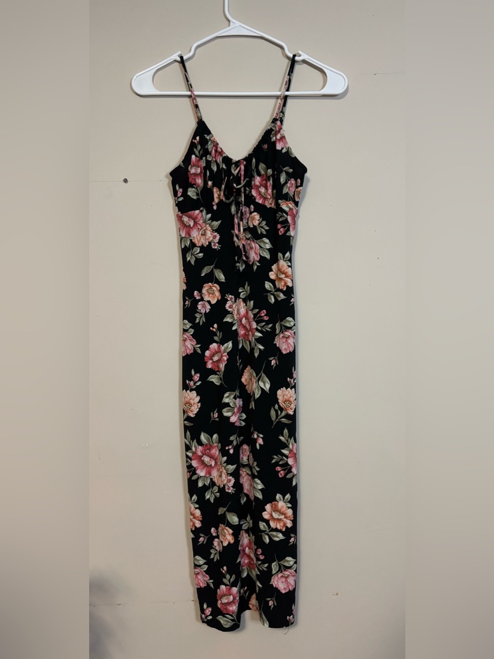 Ambiance Black Floral Maxi Dress with Pink blossom